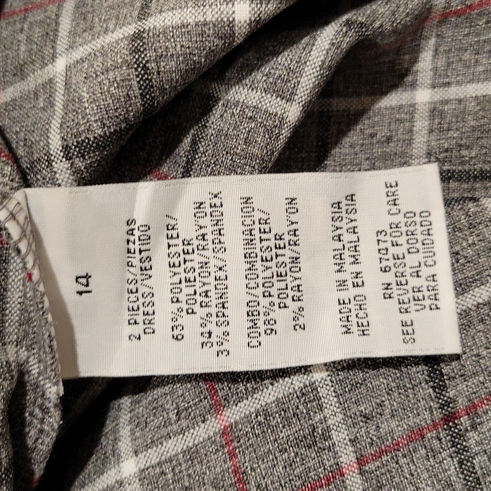 Danny & Nicole gray tartan plaid maxi dress 14 - Picture 4 of 8